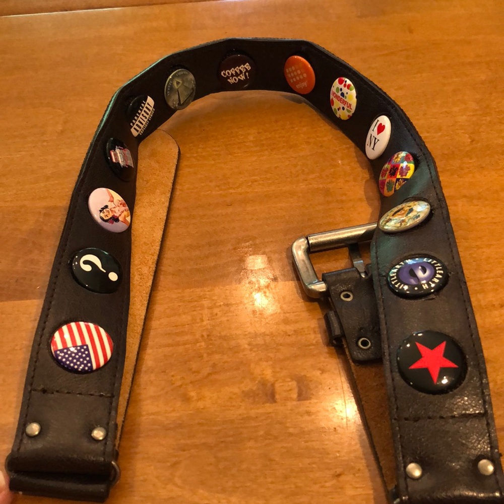Little Earth Assorted Pins Leather Belt